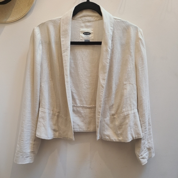 Old Navy - Linen Blend Neutral Blazer - Flax Colour  - Size S - Picture 2 of 11